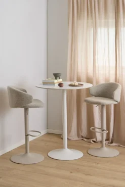 Stół barowy ceramiczny blat 80 cm Malta biały
