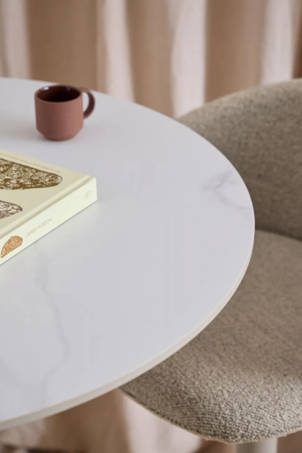 Stół barowy ceramiczny blat 80 cm Malta biały