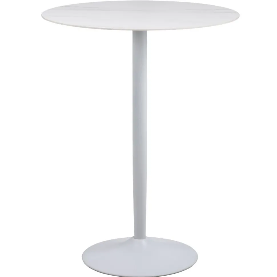 Stół barowy ceramiczny blat 80 cm Malta biały