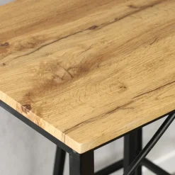 Stół barowy z 2 hokerami Scandi Wood & Metal