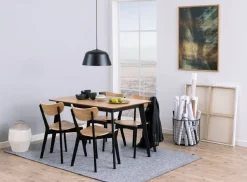 Stół do jadalni Roxby 120 cm beżowo-czarny