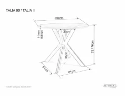 Stół do jadalni TALIA2 loftowy 90 cm dąb
