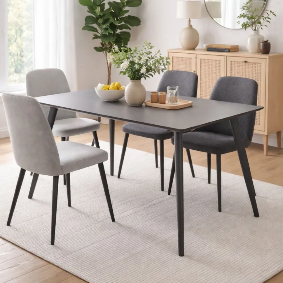 Stół do jadalni Wicklow ceramiczny blat matowa czerń