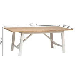 Stół do jadalni 200x100cm drewniany biały Olbia