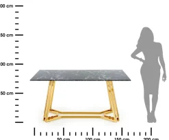 Stół Konami Black Marble 160x90 cm