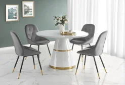 Stół okrągły Vegas White and Gold 120 cm