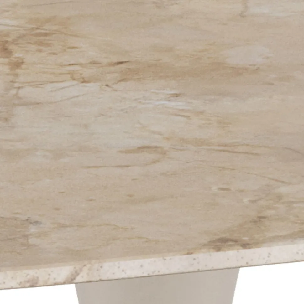 Stół z ceramicznycm blatem 90 cm brąz Malta