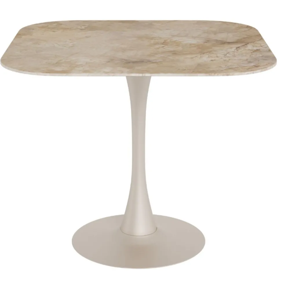 Stół z ceramicznycm blatem 90 cm brąz Malta