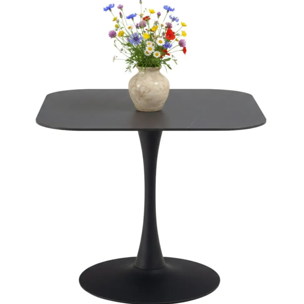 Stół z ceramicznycm blatem 90 cm Malta czarny