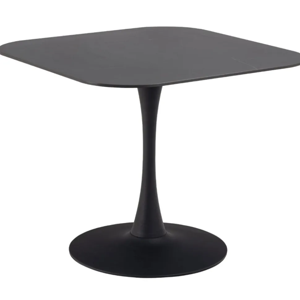 Stół z ceramicznycm blatem 90 cm Malta czarny