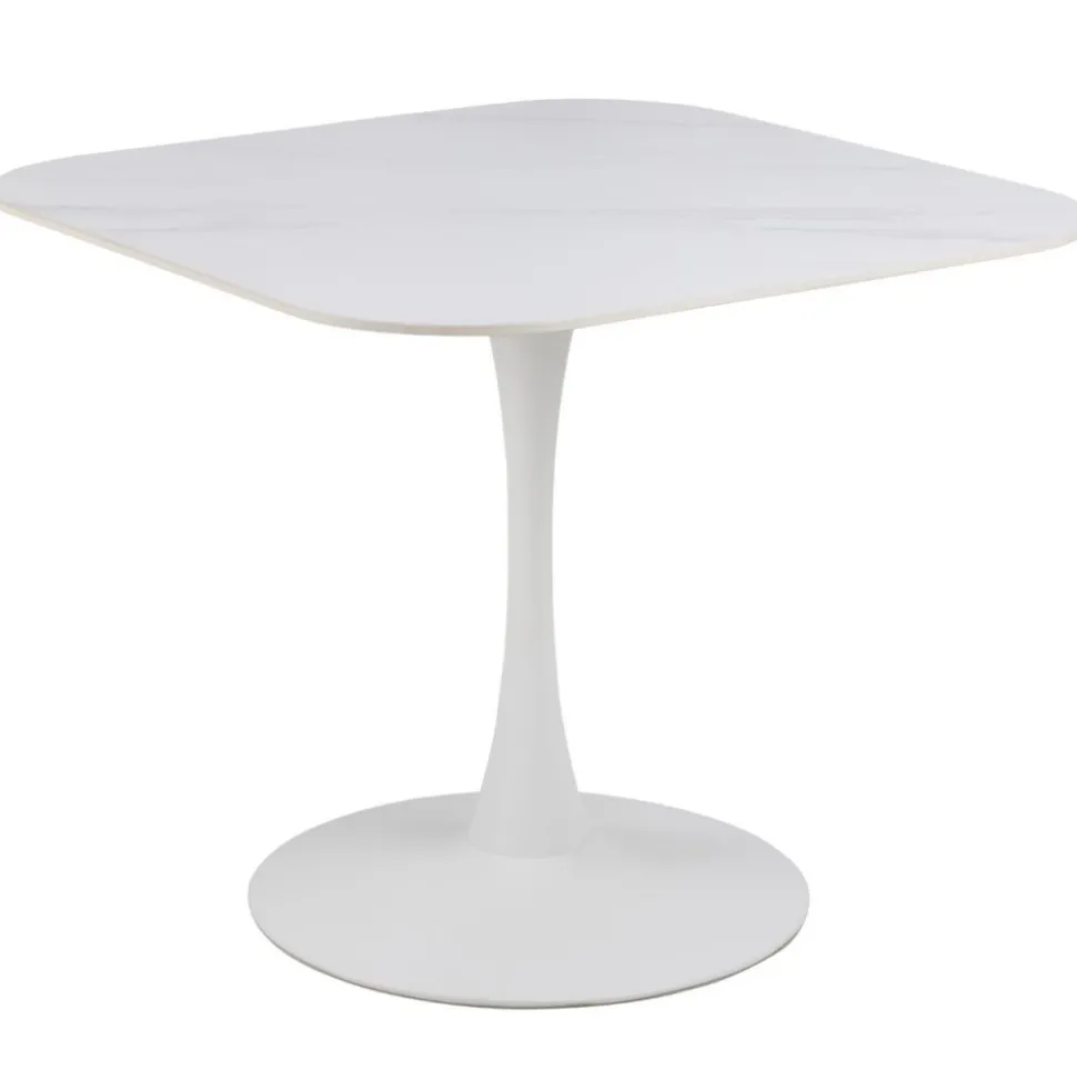 Stół z ceramicznycm blatem 90 cm Malta biały