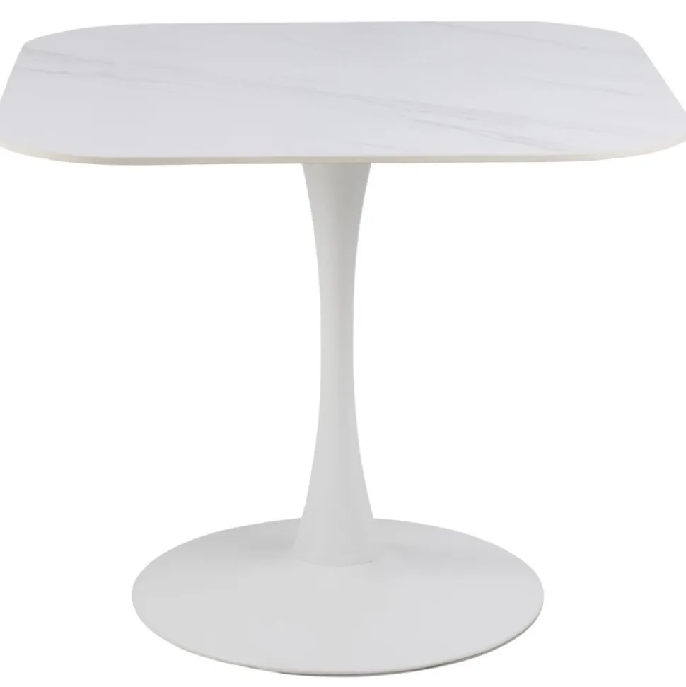 Stół z ceramicznycm blatem 90 cm Malta biały