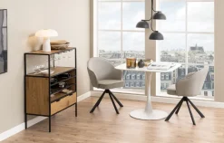 Stół z ceramicznycm blatem 90 cm Malta biały