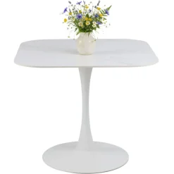 Stół z ceramicznycm blatem 90 cm Malta biały