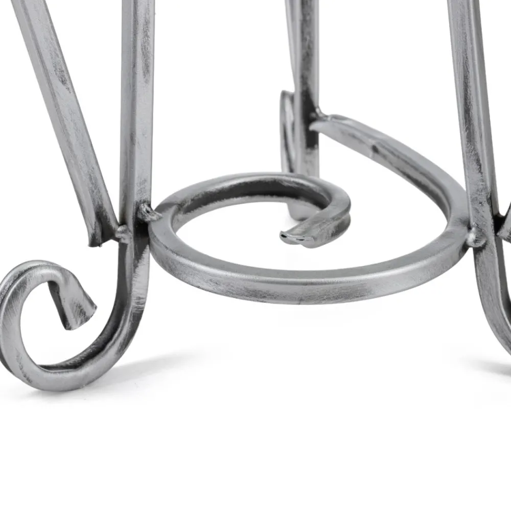 Stabilny metalowy kwietnik srebrny * Dąstal Best