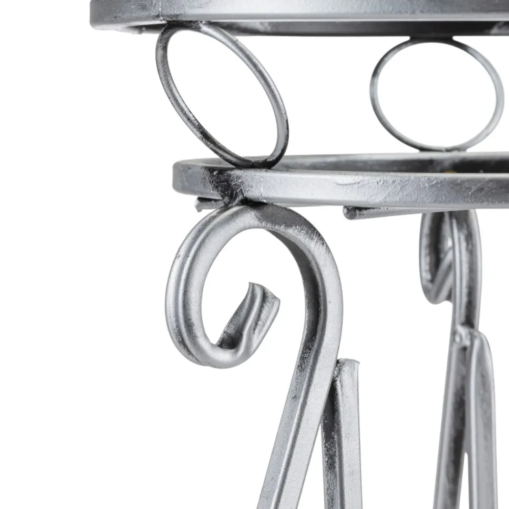 Stabilny metalowy kwietnik srebrny * Dąstal Best
