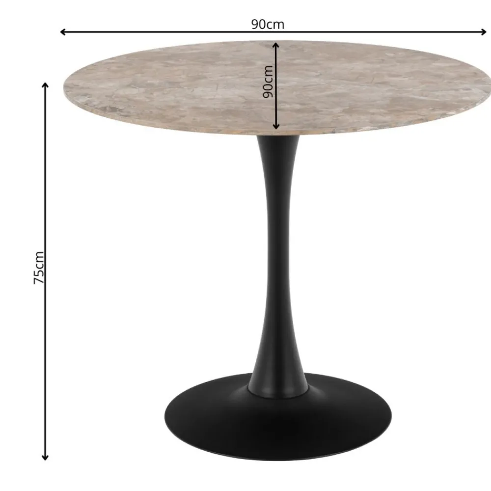 Stół barowy ceramiczny blat 90 cm Malta * Actona Online