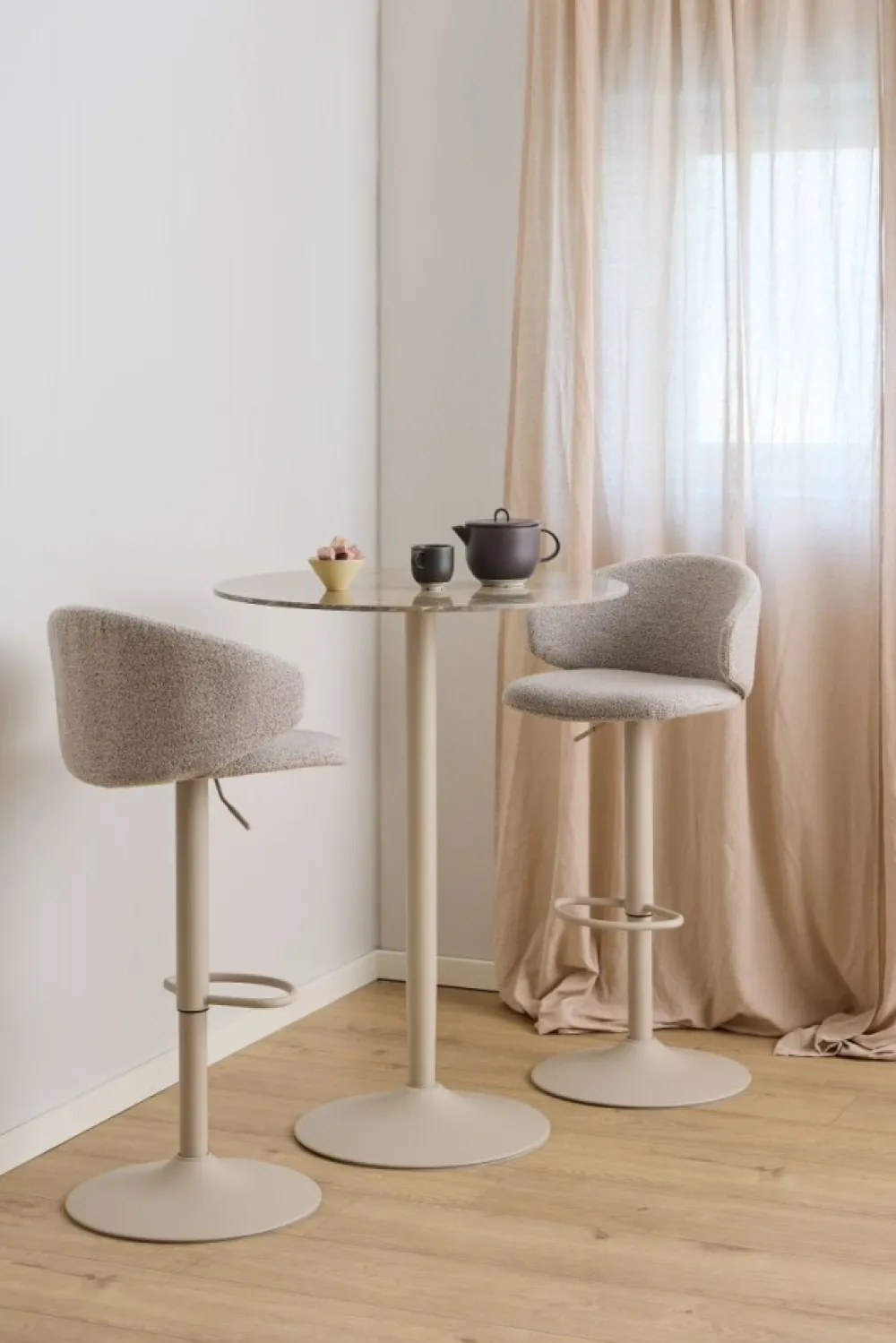 Stół barowy ceramiczny blat 80 cm Malta brąz * Actona Best