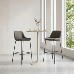 Stół barowy ceramiczny blat 80 cm Malta brąz * Actona Best