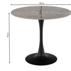 Stół barowy ceramiczny blat 90 cm Malta szaro-czarny * Actona Outlet