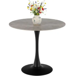 Stół barowy ceramiczny blat 90 cm Malta szaro-czarny * Actona Outlet