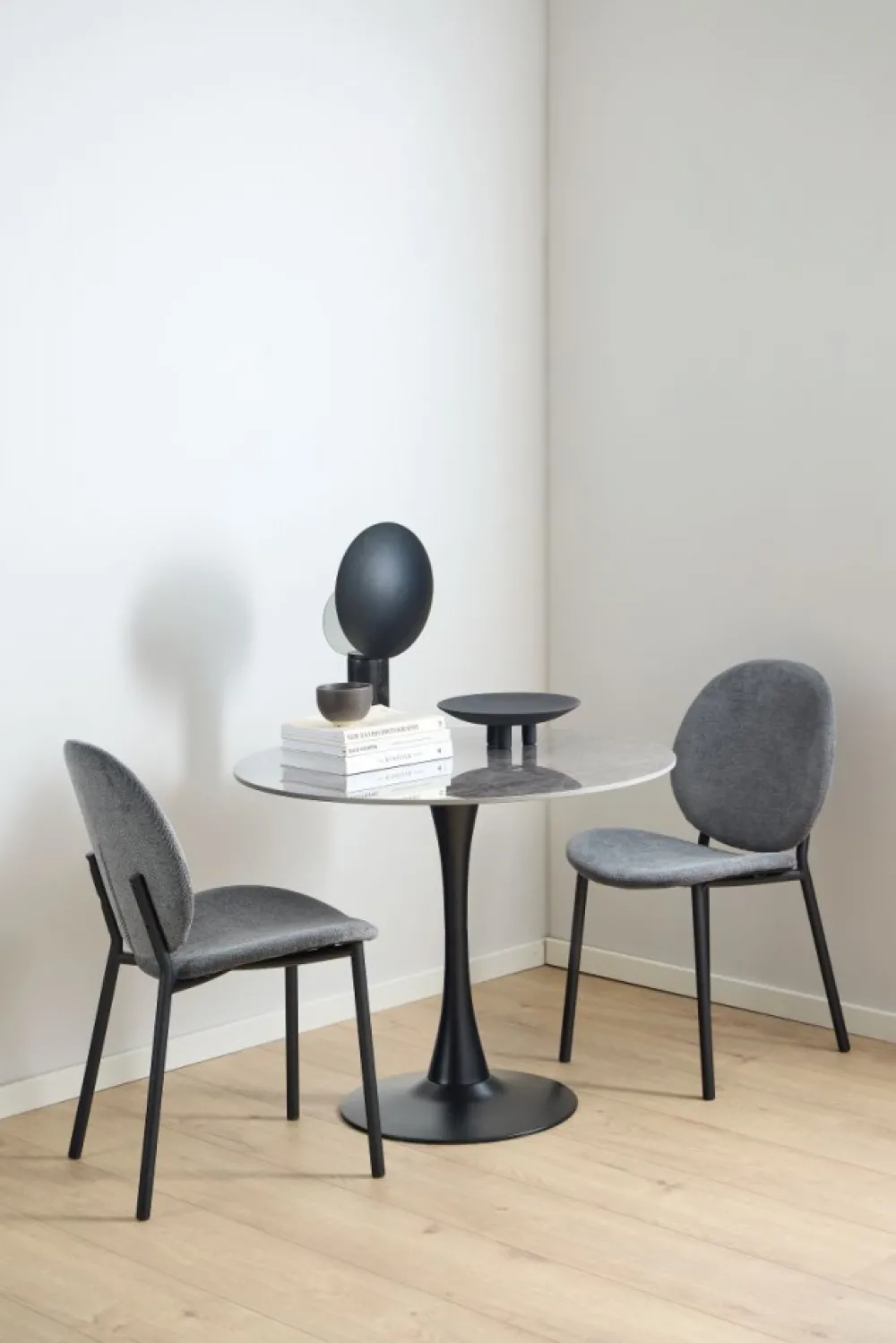 Stół barowy ceramiczny blat 90 cm Malta szaro-czarny * Actona Outlet