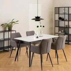 Stół do jadalni Wicklow ceramiczny biały blat * Actona Clearance
