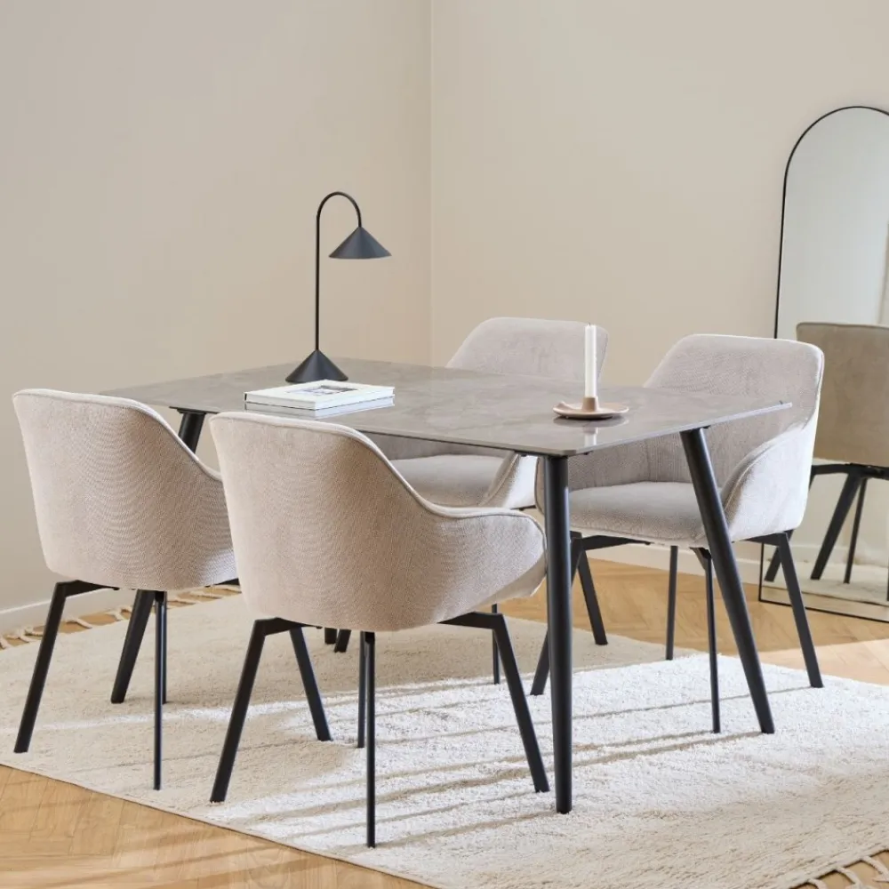Stół do jadalni Wicklow ceramiczny szary blat * Actona Best