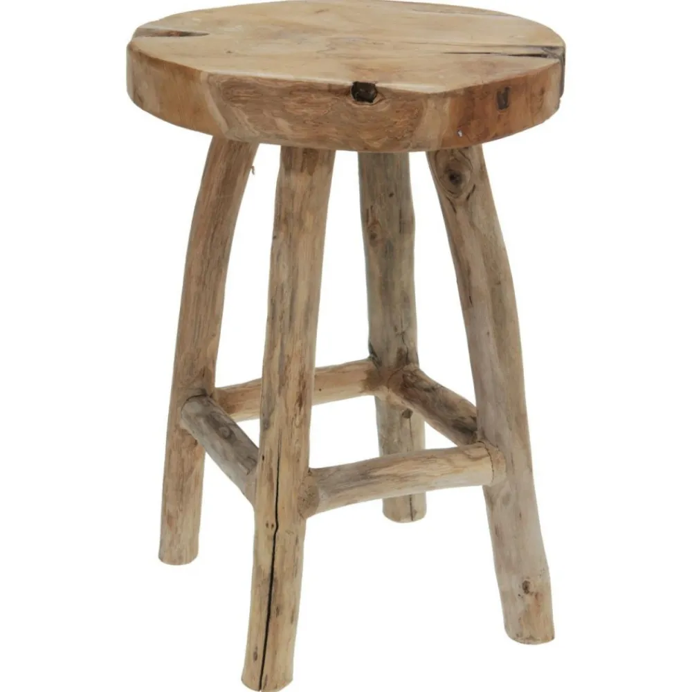 Stołek z drewna tekowego 30xh42 cm * H&S Decoration Hot