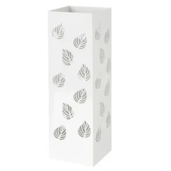 Stojak na parasole Liście metalowy biały 49 cm