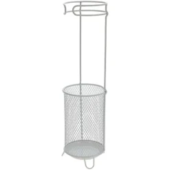Stojak na parasole metalowy – biały 50 cm