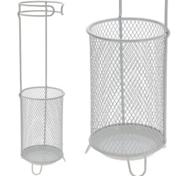 Stojak na parasole metalowy – biały 50 cm