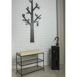 Stojak na parasolki metalowy wzór 2 czarny LOFT