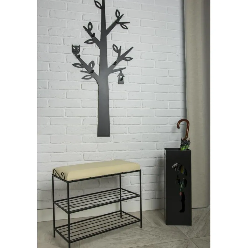 Stojak na parasolki metalowy wzór 2 czarny LOFT