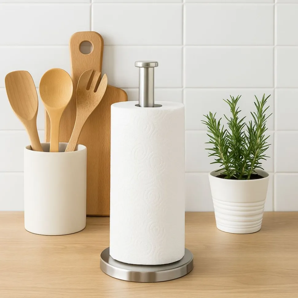 Stojak na ręcznik papierowy srebrny 33cm