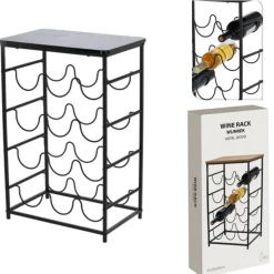 Stojak na wino z czarnym blatem 40x26xh60 cm