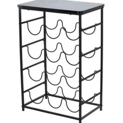 Stojak na wino z czarnym blatem 40x26xh60 cm