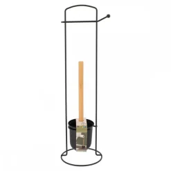Stojak ze szczotką do WC Black bamboo