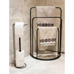 Stojak łazienkowy na ręczniki czarny * Bathroom Solutions New