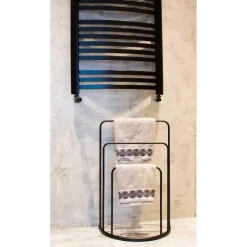 Stojak łazienkowy na ręczniki czarny * Bathroom Solutions New