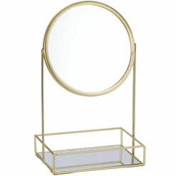 Stojak na biżuterię z lusterkiem w kolorze złota * HowHomely Clearance