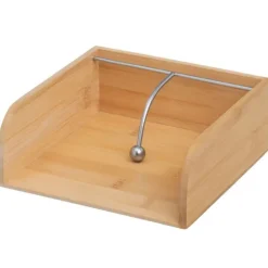 Stojak na serwetki bambusowy 19x19x7 z dociskiem * HowHomely Sale