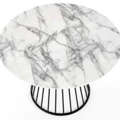 Stół okrągły Brodway White Marble 110 cm * Halmar Clearance