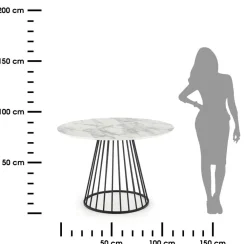 Stół okrągły Brodway White Marble 110 cm * Halmar Clearance
