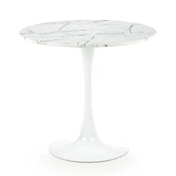 Stół okrągły Denver White Marble 80 cm * Halmar Hot