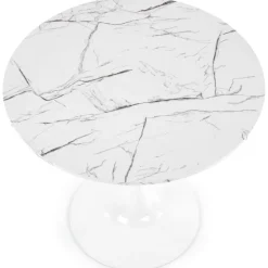 Stół okrągły Denver White Marble 80 cm * Halmar Hot