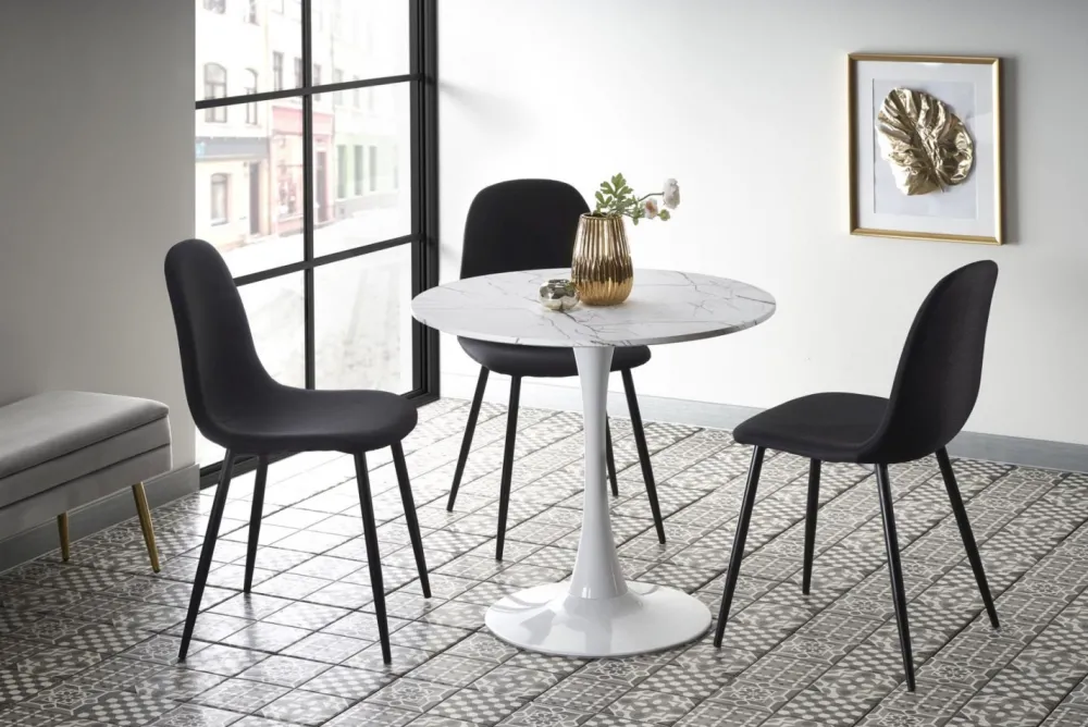 Stół okrągły Denver White Marble 80 cm * Halmar Hot