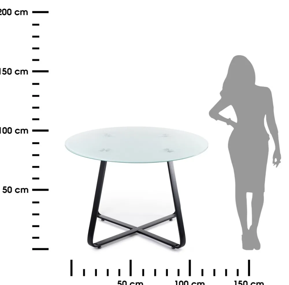Stół okrągły Tika Black 110 cm * HowHomely Discount
