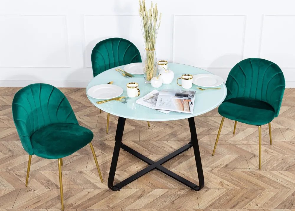 Stół okrągły Tika Black 110 cm * HowHomely Discount