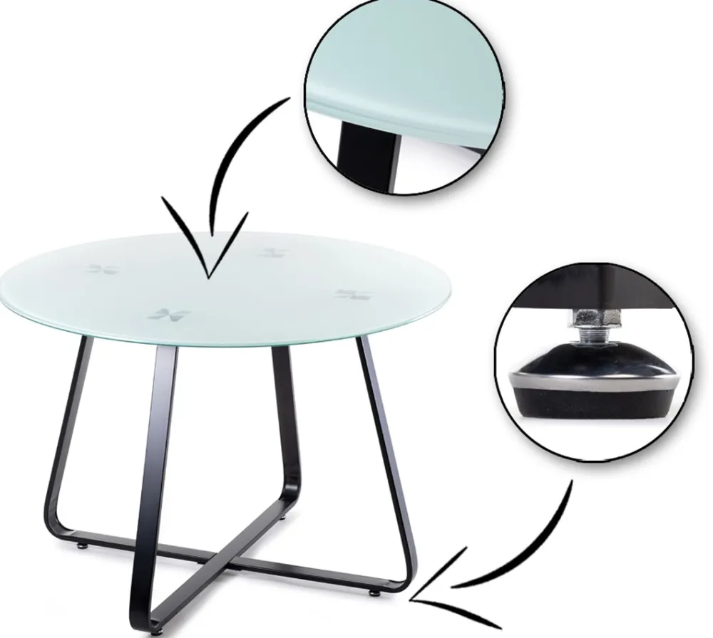 Stół okrągły Tika Black 110 cm * HowHomely Discount